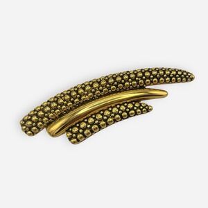 Vintage Liz Claiborne Gold Tone Modernist Abstract Textured Wheat